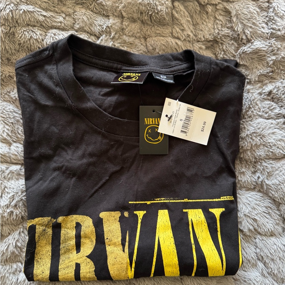 NIRVANA Black and Yellow No Sleeve Tee